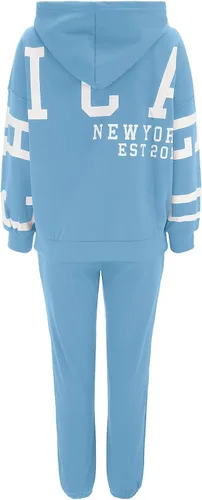 Vista 4 de Hugncmy Women's Alphabet Hooded Printed Sweatshirt Long Pants Set Womens Wedding Guest Jumpsuit