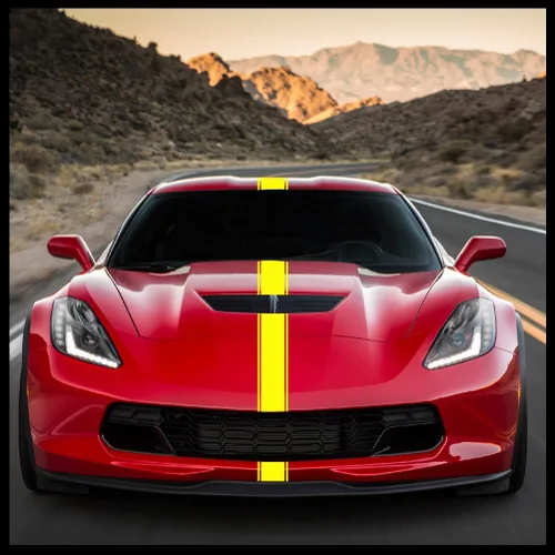 Vista 15 de Racing Stripes - Calcomanía de vinilo para automóvil, camión, JDM Import Euro, negro, rojo, blanco, plateado, rosa, verde lima