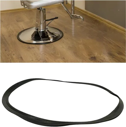 Vista 4 de harayaa Silla de salón Base hidráulica Junta de anillo protector de piso, plástico negro de 22.8 pulgadas