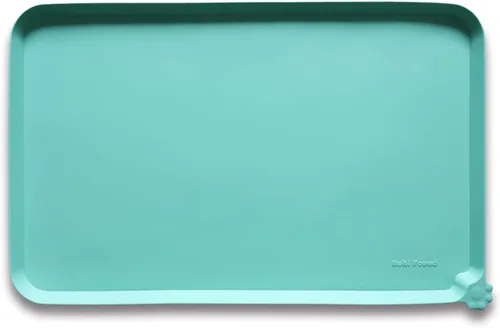 Vista 13 de Hoki Found - Bandeja de silicona para comederos de perros y gatos, tapetes impermeables para comida y agua, color caramelo