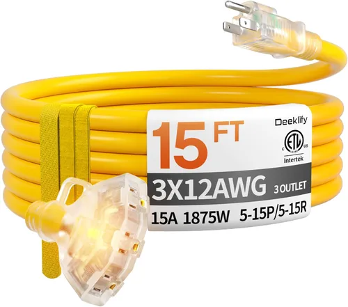 Vista 11 de Cable de extensión resistente de calibre 12 de 50 pies