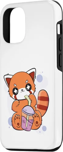 Vista 2 de Funda para iPhone 15 con diseño de panda rojo Boba Cute Anime Kawaii Pearl Bubble Tea Case
