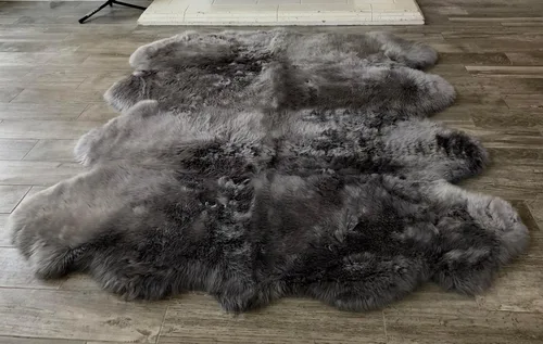Vista 63 de LAMBZY Alfombra de piel de oveja auténtica, parte inferior gruesa y fuerte, fácilmente lavable, resistente a las manchas, perfecta para sala