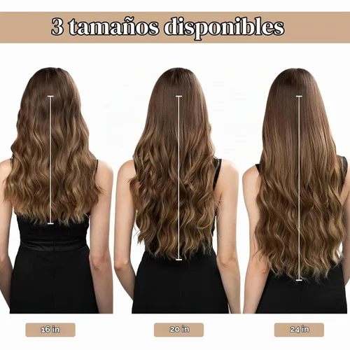 Vista 5 de SARLA Extensión de Cabello con Alambre Invisible con 3 Clips Pieza de Cabello Sintética Corta de Ondas de Playa Diadema Transparente Ajustable