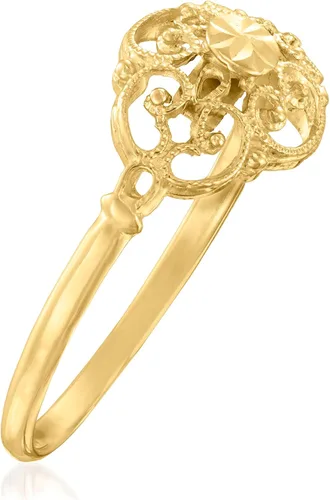 Vista 3 de Ross-Simons Anillo milgrain de oro amarillo italiano de 14 quilates