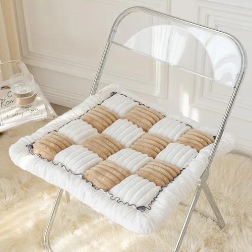 Vista 15 de vctops Farmhouse Buffalo - Cojín antideslizante para silla de cocina y comedor con lazos, cojín antideslizante de franela de felpa suave y mullida