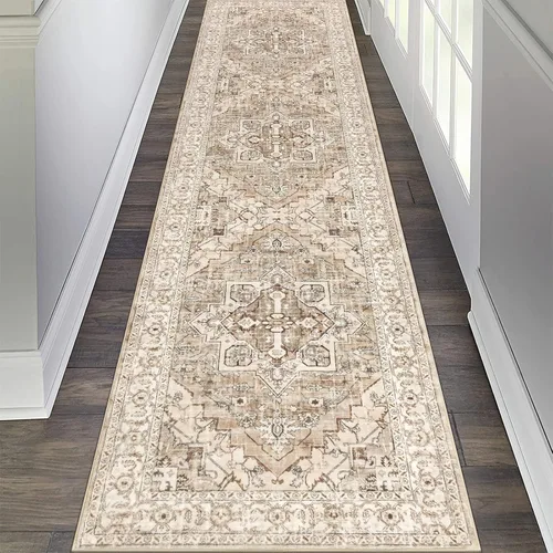 Vista 9 de Pauwer Alfombra vintage de flores 2 x 3 pulgadas, estilo envejecido, antideslizante, de pelo bajo, tapete para entrada, interior, pequeña, retro