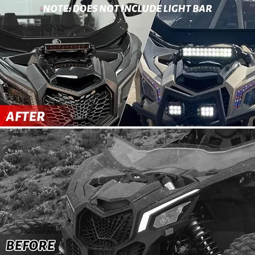 Vista 4 de Soporte de barra de luz de torre de choque para Can Am Maverick X3 / X3 Max 2017-2025, funciona con kit de montaje de barra de luz frontal LED de 10
