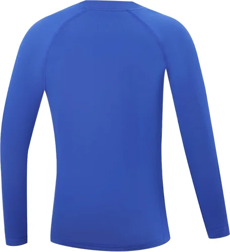 Vista 2 de Runhit Camiseta térmica de compresión para niños y jóvenes, manga larga, forro polar, capa base para fútbol, béisbol, fútbol, baloncesto