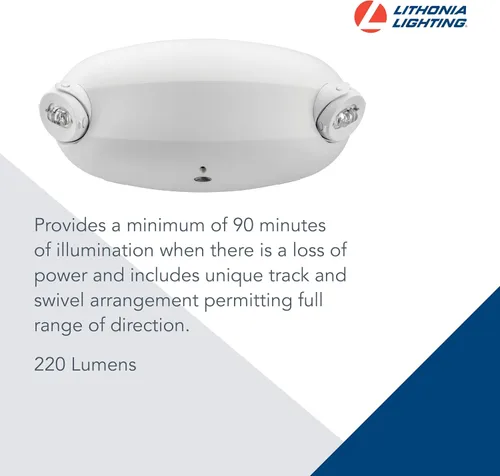 Vista 7 de Lithonia Lighting ECRG BasicsTM - Combo de luz de emergencia/salida y luz de emergencia LED cuántica, prueba manual, 220 lúmenes