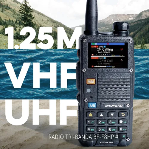 Vista 2 de BAOFENG BF-F8HP PRO 10 W Radio de Banda Triple Bidireccional – UV-5R 7ª Generación, 1000 Canales, GPS y Clima NOAA, Escáner de Aviación/VHF/UHF/1.25
