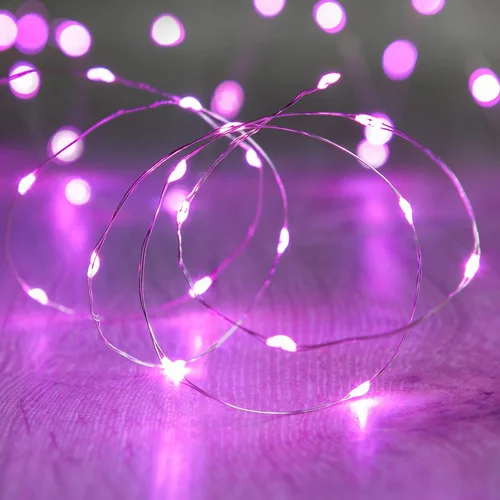 Vista 11 de ANJAYLIA Paquete de 4 luces de hadas de 16.4 pies, 50 luces LED, funciona con pilas, mini luces estrelladas parpadeantes para bodas, fiestas Blanco