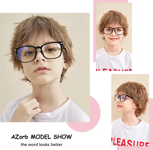 Vista 7 de AZorb 2Pack Gafas de Bloqueo de Luz Azul para Niños - TR90 Gafas de Pantalla de Computadora Irrompibles para Niños y Niñas