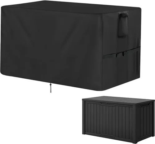 Vista 2 de Cubierta de caja de almacenamiento al aire libre para caja de cubierta - 54 x 17 x 18 pulgadas Beige