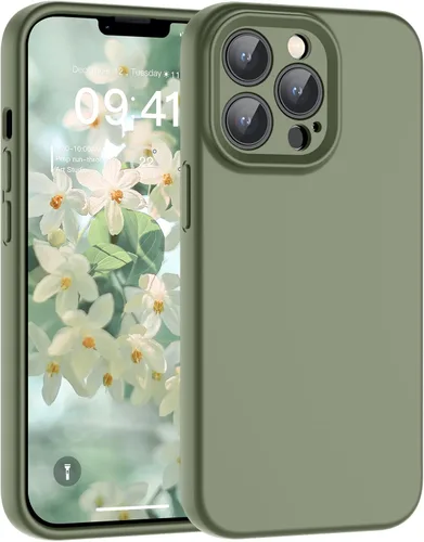 Vista 94 de SUPFINE - Funda diseñada para iPhone 12, silicona líquida premium con [forro de microfibra suave antiarañazos][protección de cámara mejorada], funda