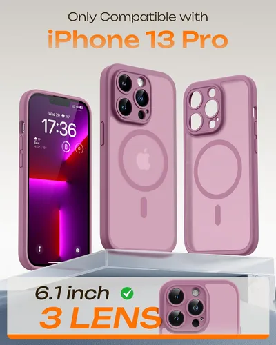 Vista 734 de TOCOL Funda magnética 3 en 1 para iPhone 15 Pro, mejorada [protección completa de cámara] con 2 protectores de pantalla, compatible con MagSafe Gris