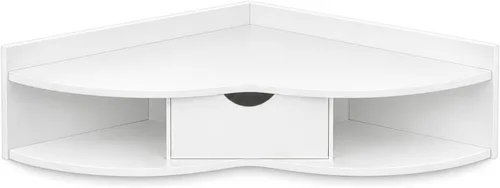 Vista 11 de Mesa plegable de pared con cajón, ahorro de espacio flotante Blanco