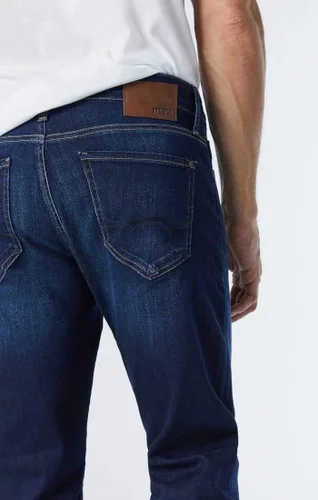 Vista 7 de Mavi Jeans Mens Zach ascenso Regular pierna recta en azul negro Williamsburg