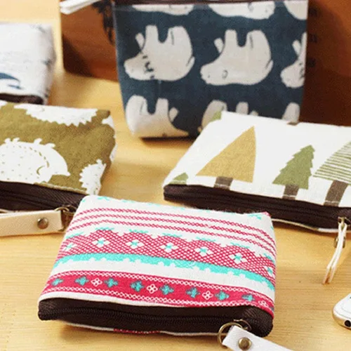 Vista 3 de Polytree, monedero de lona estampada con cierre, Adorable, talla única