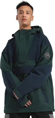 Vista 18 de GSOU SNOW Chaqueta de esquí para hombre, abrigo de nieve para snowboard, cálido, invierno, impermeable, con capucha