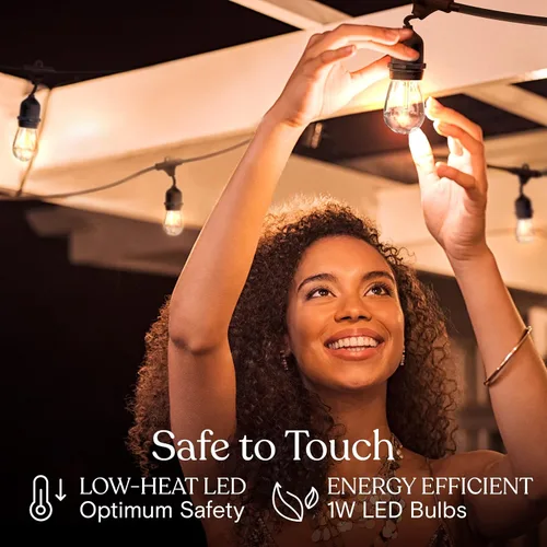 Vista 7 de Brightech Ambience Pro - Serie de luces LED para exteriores de 24 pies de grado comercial para patio, impermeables - 7 luces resistentes