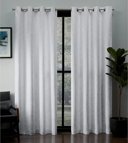 Vista 16 de EXCLUSIVE HOME Kilberry - Par de paneles de cortinas opacas con ojales en la parte superior, 52 x 63 pulgadas, gris ceniza