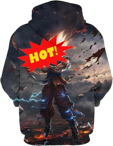 Vista 2 de gausgpon Sudadera con capucha de anime con estampado 3D de moda, sudadera con capucha para disfraz de cosplay para adultos
