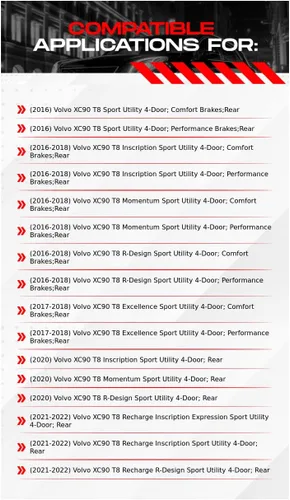 Vista 2 de R1 Concepts Kit de rotor de freno trasero Rotores de freno, disco de freno, compatible con Volvo XC40, XC90 2016-2022