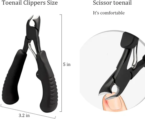 Vista 2 de Cortaúñas profesional con asas de agarre ergonómico, negro (negro)
