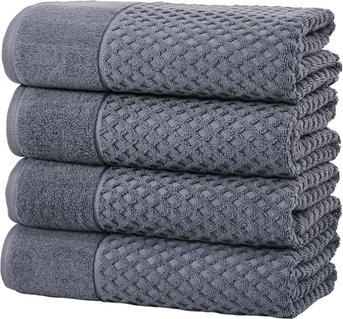 Vista 86 de Great Bay Home - Toallas de mano 100% algodón blanco, 6 toallas de baño suaves para manos, altamente absorbentes y de secado rápido, colección 01