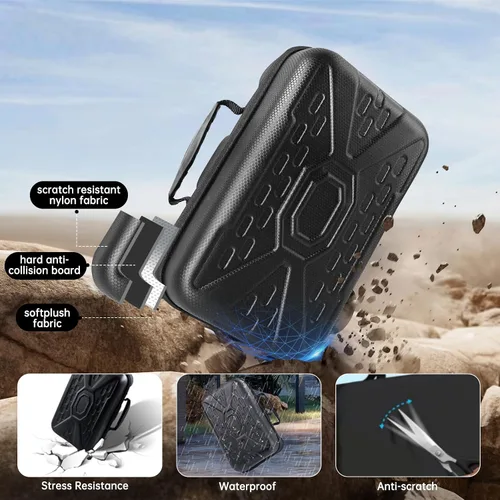 Vista 3 de GOTRUTH Funda de viaje compatible con Xbox Series S, funda rígida de transporte de la serie S con compartimentos protectores de espuma para consola