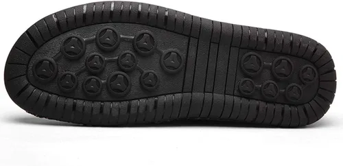 Vista 3 de Qiucdzi Zapatos cómodos de cuero para hombre, con costuras a mano, antideslizantes, informales, mocasines, zapatos para barco, Transparente