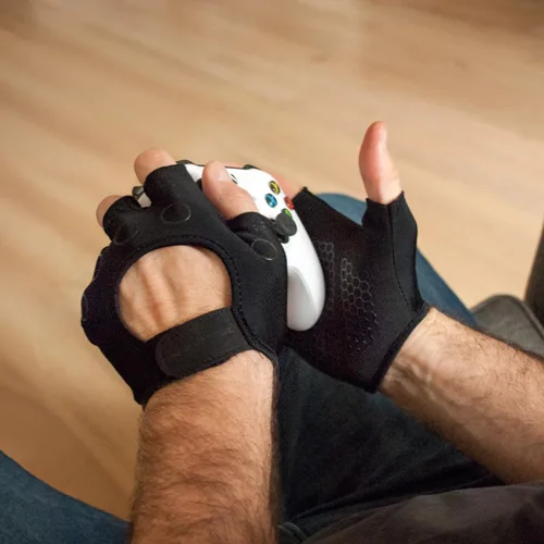 Vista 8 de Hexotech Pro Gamer Guantes tácticos antisudor sin dedos para control de agarre perfectos para Xbox Series X, PlayStation 5 Dualsense