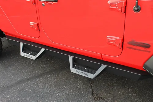 Vista 2 de Raptor Series Magnum RT Drop Steps - Estribos negros para Gladiator 2020-2023