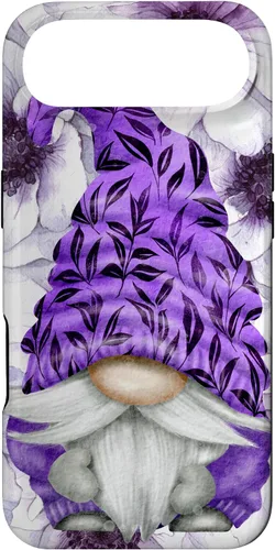 Vista 27 de Unique Purple Gnome with Lilac Anemones Floral Aesthetic Case for iPhone 17