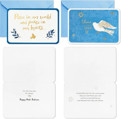 Vista 5 de Hallmark Tree of Life Rosh Hashanah - Surtido de tarjetas, paz en nuestros corazones (24 tarjetas con sobres)