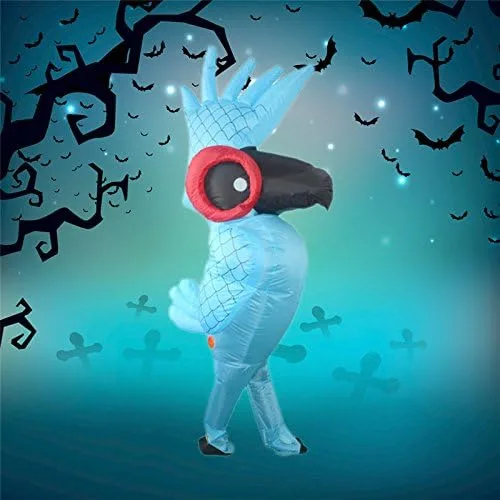 Vista 2 de Xnferty Disfraz inflable de loro para Halloween disfraz de calabaza disfraz de cosplay y fantasía para adultos