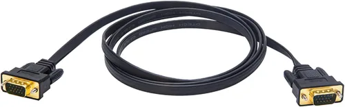 Vista 6 de DTech Cable VGA delgado para monitor de computadora, 6 pies, conector estándar de 15 pines, macho a macho, cable VGA para escritorio (6 pies, negro)