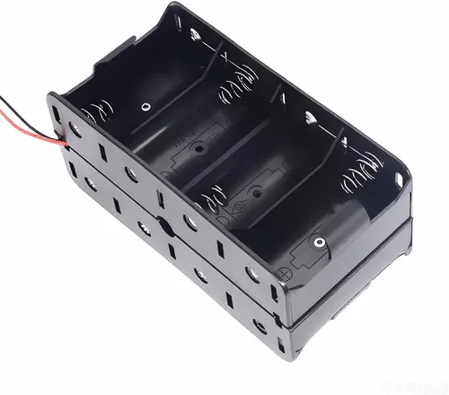 Vista 26 de 2 unidades de soporte para pilas D de 8 ranuras con respaldo doble y cables, caja para pilas de tamaño D de 8x1.5V 8D bilateral