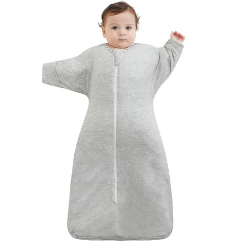 Vista 20 de PuppyPaws - Saco de dormir para bebé, 1.5 TOG, envolvente de transición con mangas largas con brazos hacia arriba y puños de manoplas, saco de Verde
