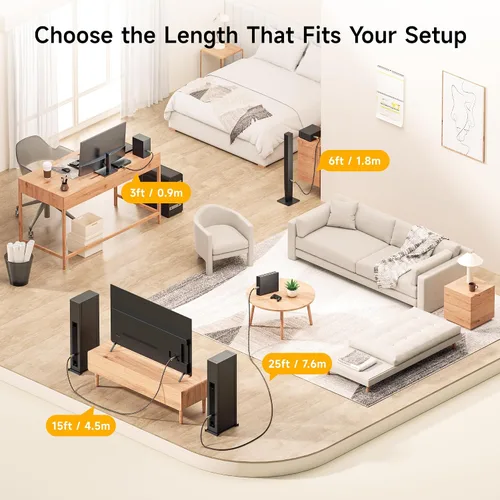 Vista 7 de Cable Matters Cable de audio óptico corto premium de 3 pies (cable óptico Toslink para barra de sonido, cable digital S/PDIF) – Ideal para audio