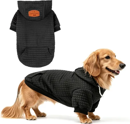 Vista 24 de BEAUTYZOO - Sudadera con capucha para perros con agujero para correa y bolsillo, suéteres para perros pequeños, medianos y grandes, niños y niñas