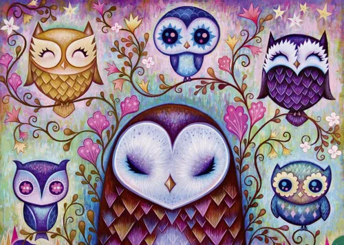 Vista 5 de Heye 29768 Great Big Owl Puzzle (1000 piezas), color plateado