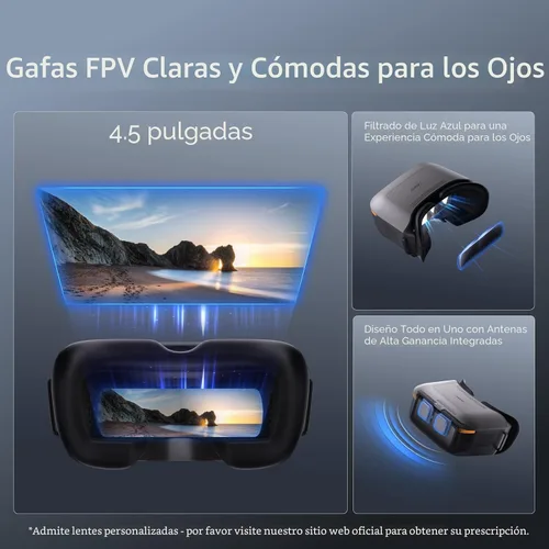 Vista 6 de CADDXFPV Protos FPV Drone RTF Kit, Walksnail integrado 0.21 oz VTX, transmisión de video digital HD de 1080p/60fps, pantalla de gafas FPV de 4.5