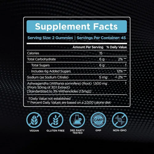 Vista 5 de EFFECTIVE NUTRA Gomitas Ashwagandha y gomitas de azafrán