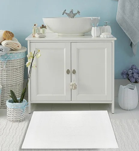 Vista 7 de Paquete de 6 toallas de baño blancas de 20 x 30 pulgadas, tapetes de baño económicos de hotel para piso de baño, calidad de hotel y tapetes de baño