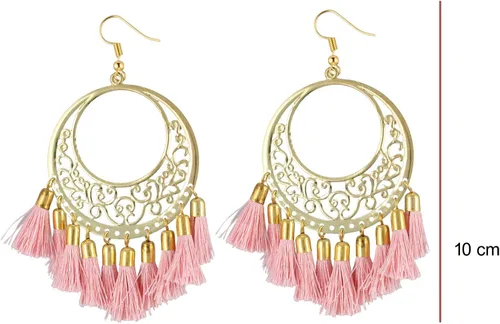 Vista 2 de Pendientes de borla india Hawker para mujer india joyería nupcial