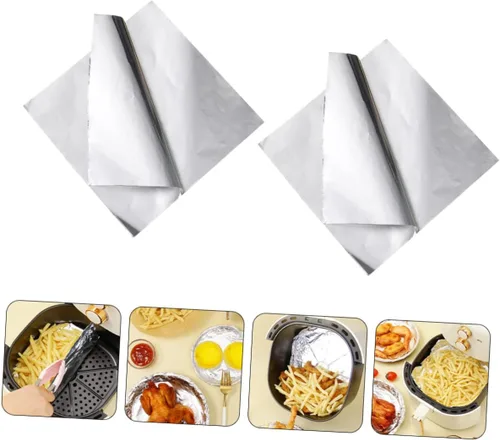 Vista 2 de Papel de freidora de aire de 50 hojas para reemplazar papel de regalo