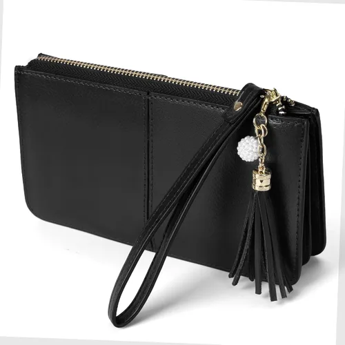 Vista 8 de befen Clutch de Muñeca de Cuero Genuino para Mujeres Ultra-Delgado Portador de Tarjetas de Crédito para Damas Cartera Monedero con Protección RFID