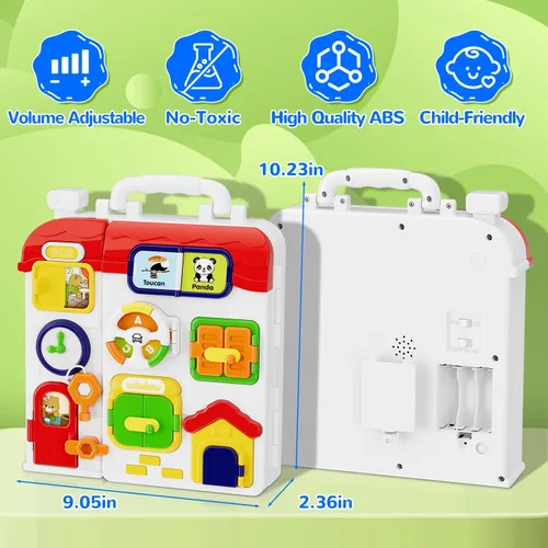 Vista 5 de Juguetes Montessori para niño y niña de 1 año, tablero musical Montessori ocupado para 12-18 meses de edad, juguete Montessori educativo para niños